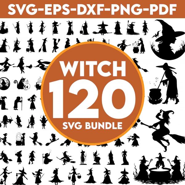 Halloween Witch Bundle SVG Clipart Silhouette Files