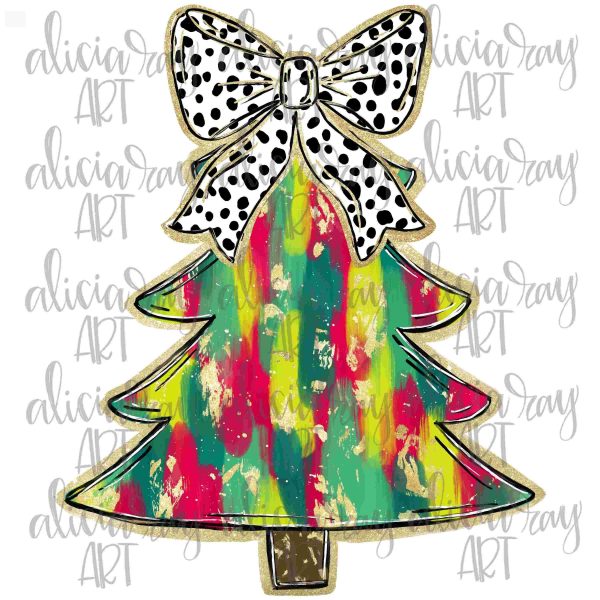 HandDrawn Christmas Tree Design SVG Tshirt Preppy Brushstrokes