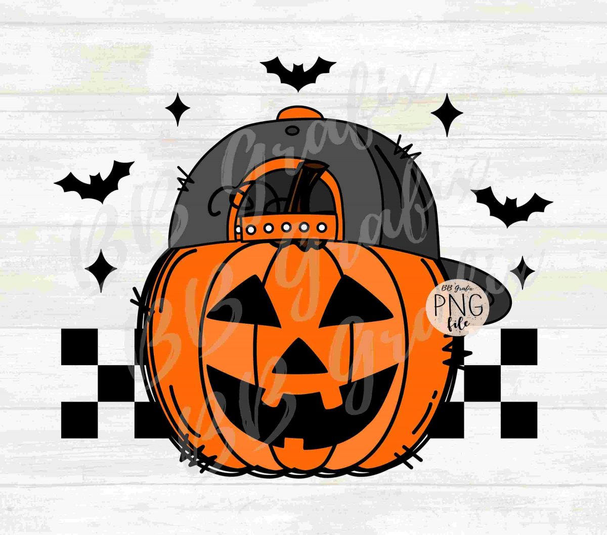 Handdrawn Halloween Pumpkin Face SVG PNG Clip Art for Instant Download