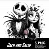 High Res 300Dpi Halloween Jack and Sally SVG PNG Files for