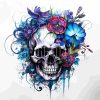 HighQuality Floral Skull Sublimation Clipart 2 300 DPI JPEG