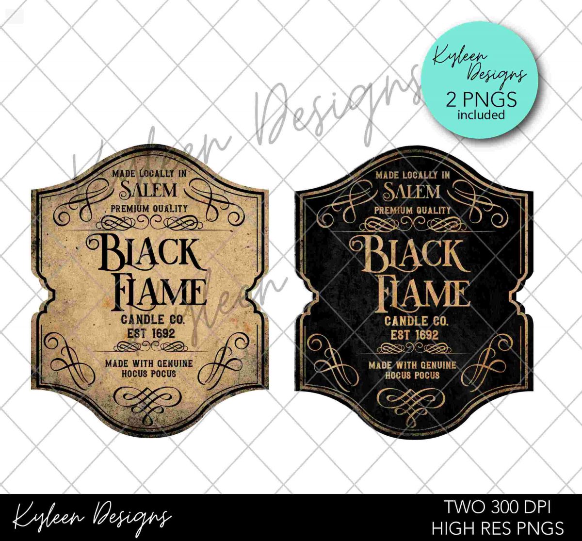 Highres SVG Label for Black Flame Candle Co Perfect for Sublimation