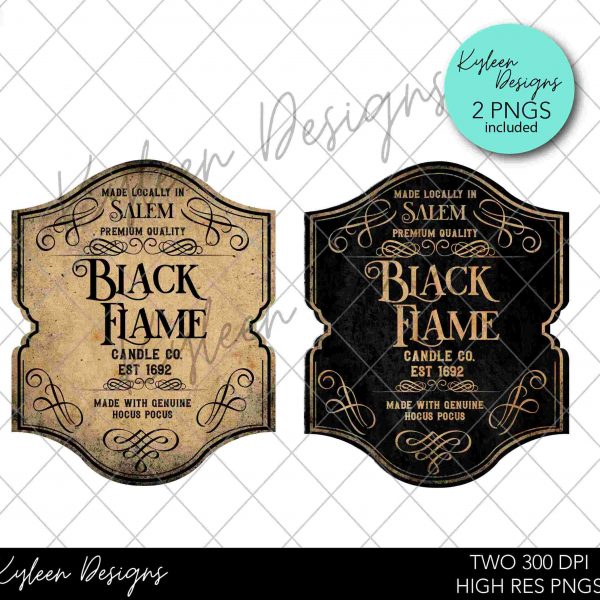 Highres SVG Label for Black Flame Candle Co Perfect for Sublimation