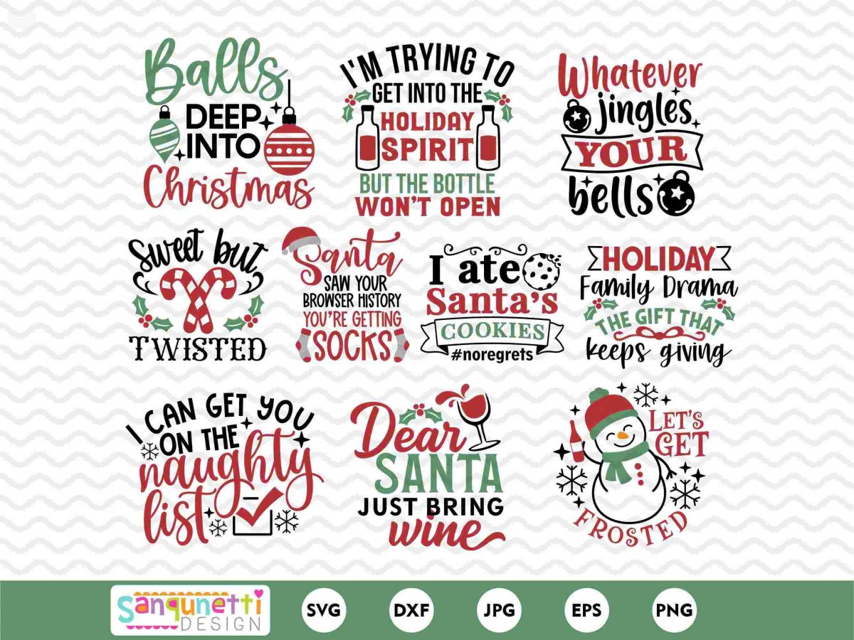 Hilarious Christmas clipart Funny Holiday SVG pack clever digital art