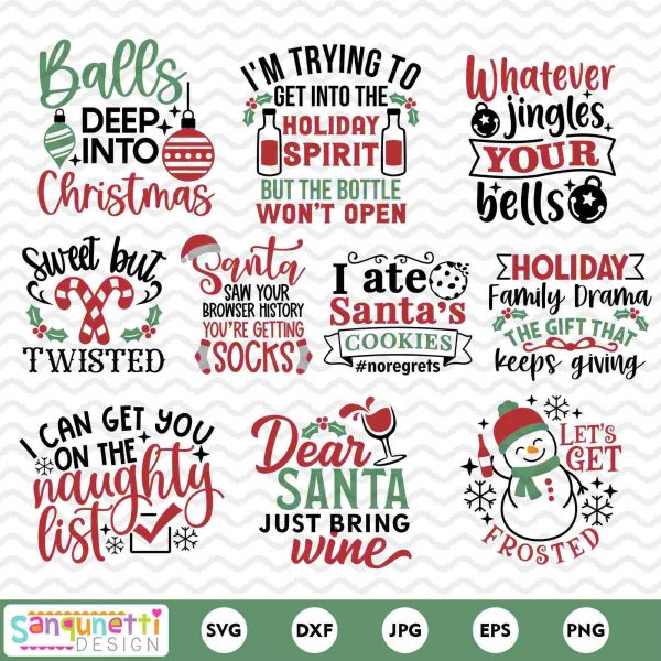 Hilarious Christmas clipart Funny Holiday SVG pack clever digital art