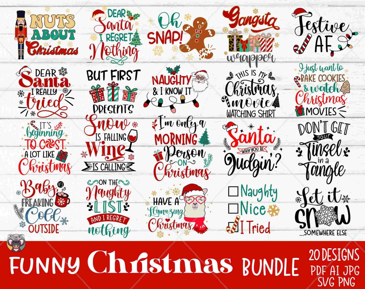 Hilarious Christmas SVG Bundle Quotes Signs Winter Cricut Files