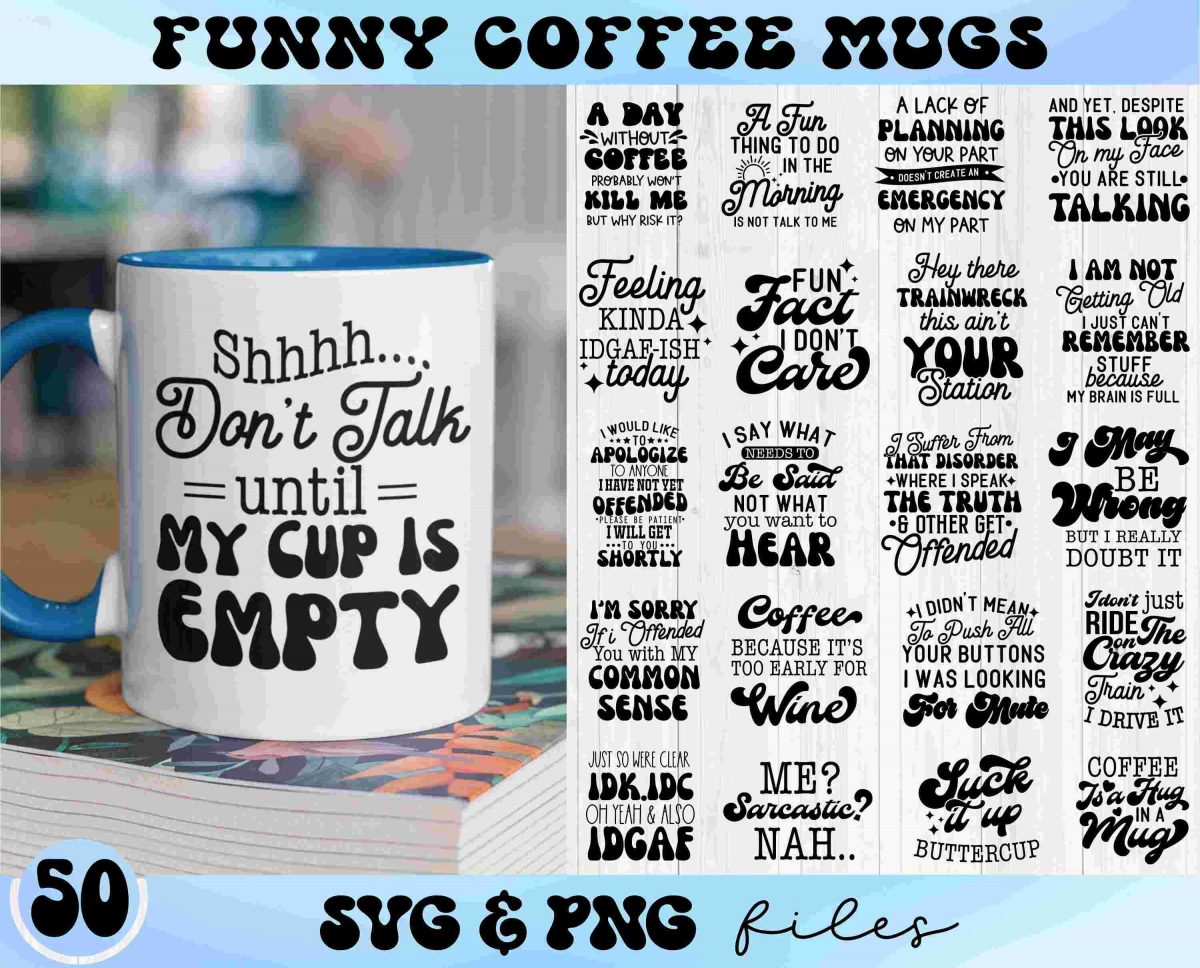 Hilarious Coffee Mug SVG Bundle for Office Fun