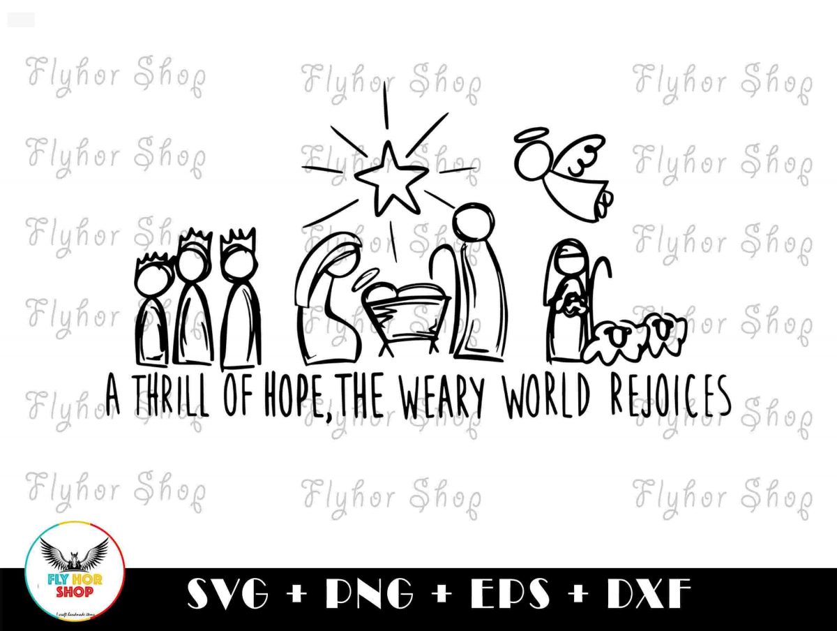 Hopeful Nativity SVG PNG Unique Digital Art by FlyHorShop