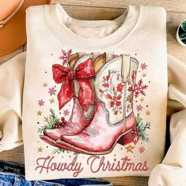 Howdy Christmas Png, Western Christmas Png, Coquette Christmas Png, Holiday Png, Cowgirl Christmas Png, Aesthetic png, Retro Christmas Png