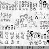 Huge Pack of Sticker Figure Clipart, SVG, Stick people family clip art, family sticker svg, Commercial and Personal Use