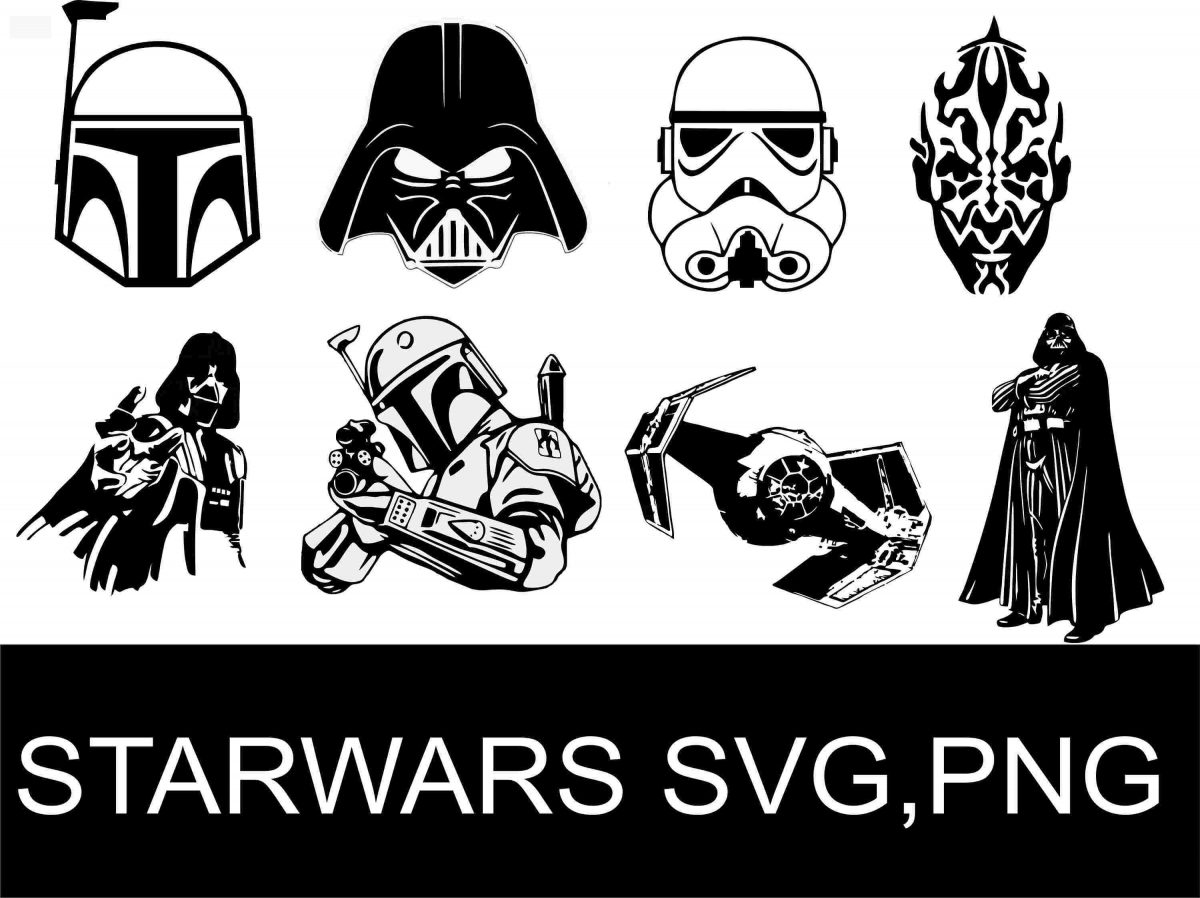 Iconic Star Wars SVG and PNG Files for Cricut Including Vader and Fett