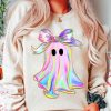 Iridescent Ghost Pumpkin Coquette Halloween Design Cute Girly