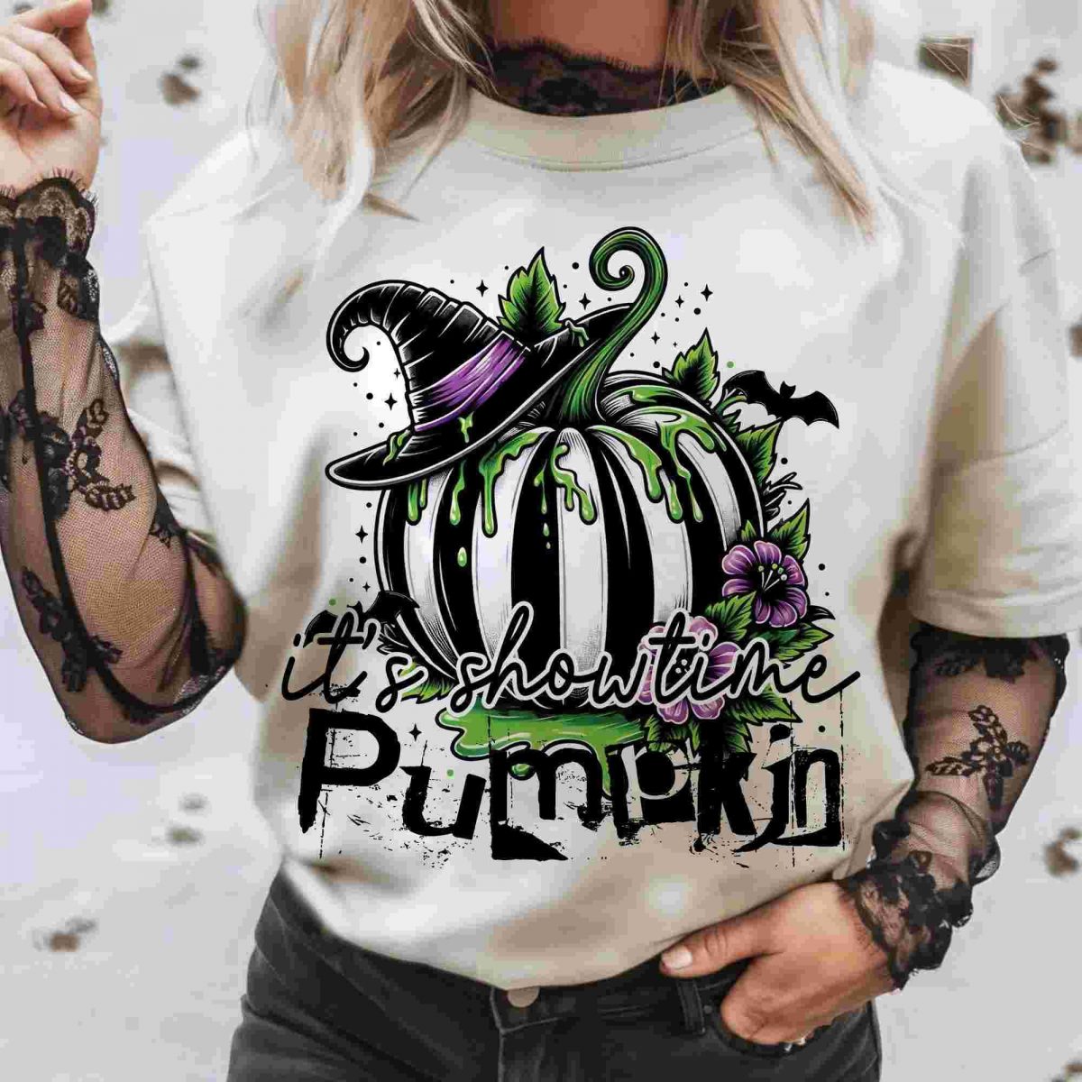 It's Showtime Pumpkin Design Png, Spooky Shirt Png, Halloween Transfers Ready For Press, Heat Press Transfers, Pumpkin Prints