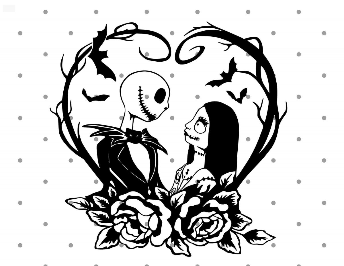 Jack Sally Heart SVG The Nightmare Before Halloween Instant Download