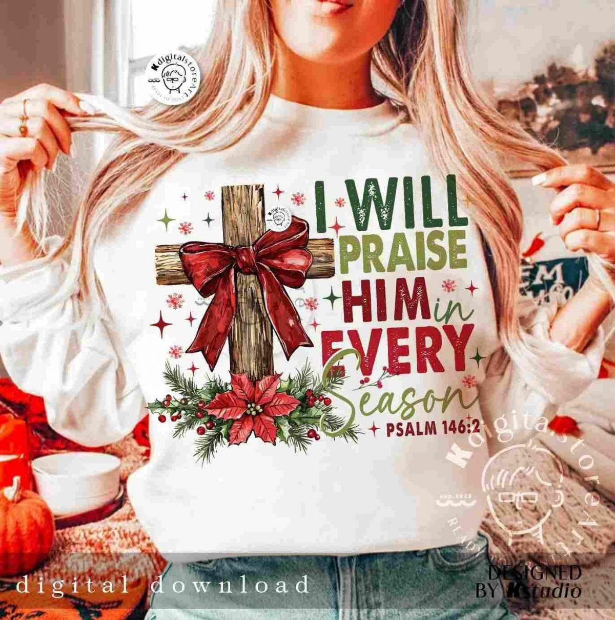 Jesus Christmas Cross, Christmas Jesus Png Design, Christmas Jesus Png,Christmas Cross Bow PNG, Christmas Bible Sublimation Design Digital