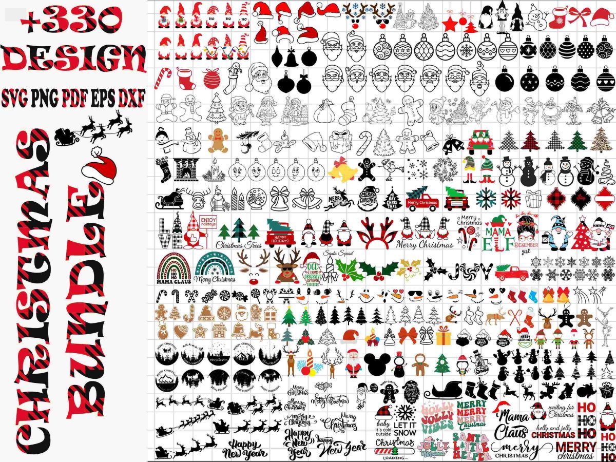 Joyful Christmas SVG Bundle Merry Clipart for Cricut Santa Clause