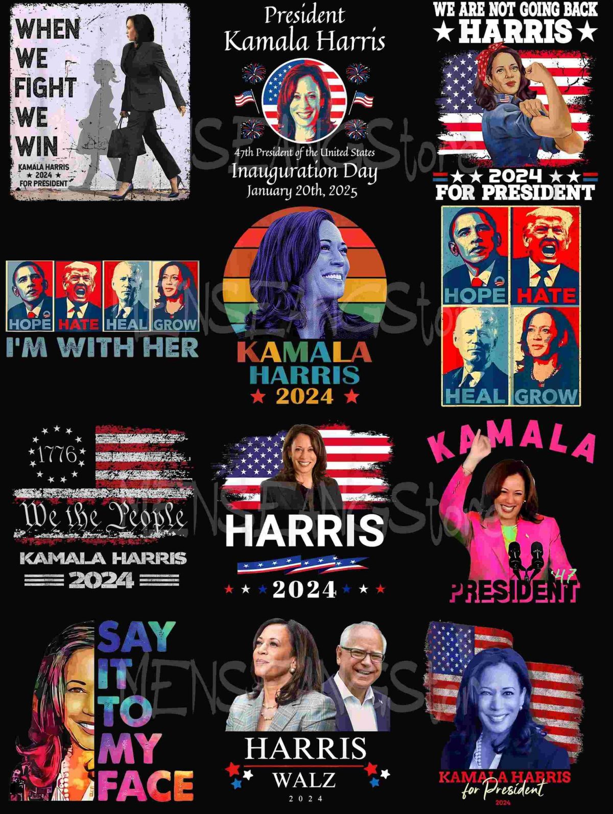 Kamala Harris 2024 SVG Bundle 12Pack for President