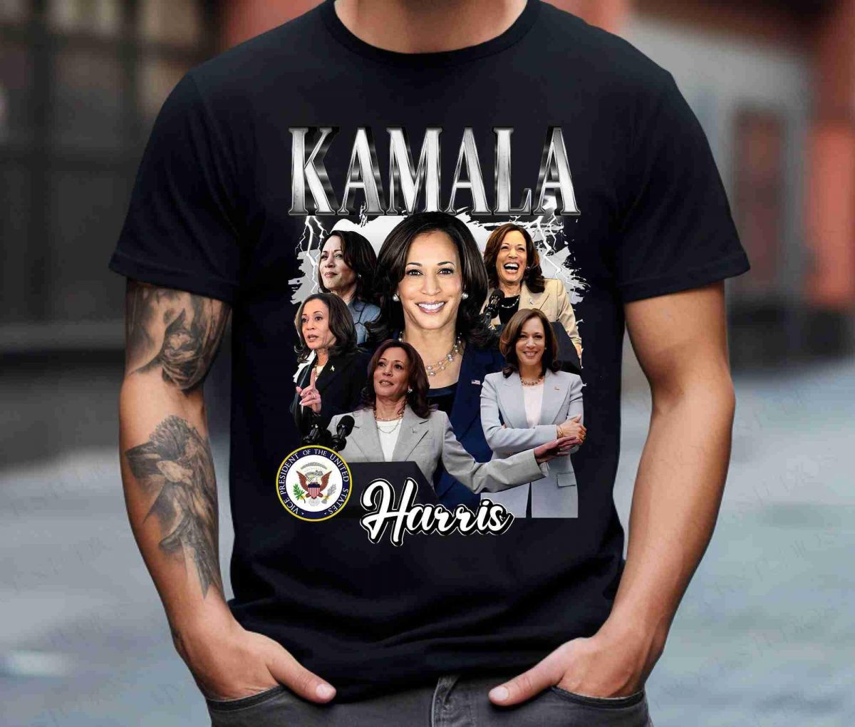 Kamala Harris 2024 Vintage Photo PNG Retro 90s Digital File Custom