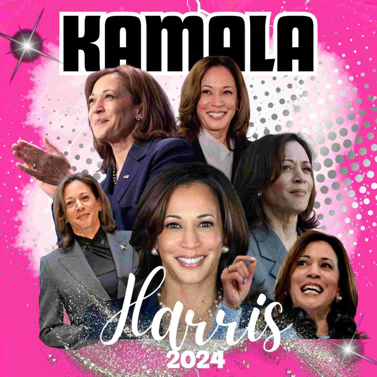 Kamala Harris 2024 Vintage Photo PNG Retro 90s Digital File President