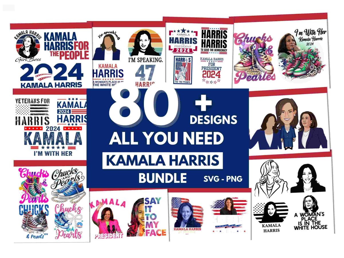 Kamala Harris Chucks Pearls 2024 Bundle 80 SVG PNG Designs Election