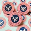 Kamala Harris for President 2024 Rose Gold Feminist Enamel Pin SVG