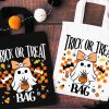 Kids Halloween Treat Bag SVG Retro Ghost PNG Halloween Sublimation