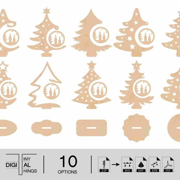 Laser Cut Christmas Tree DXF SVG Cricut Decoration Files