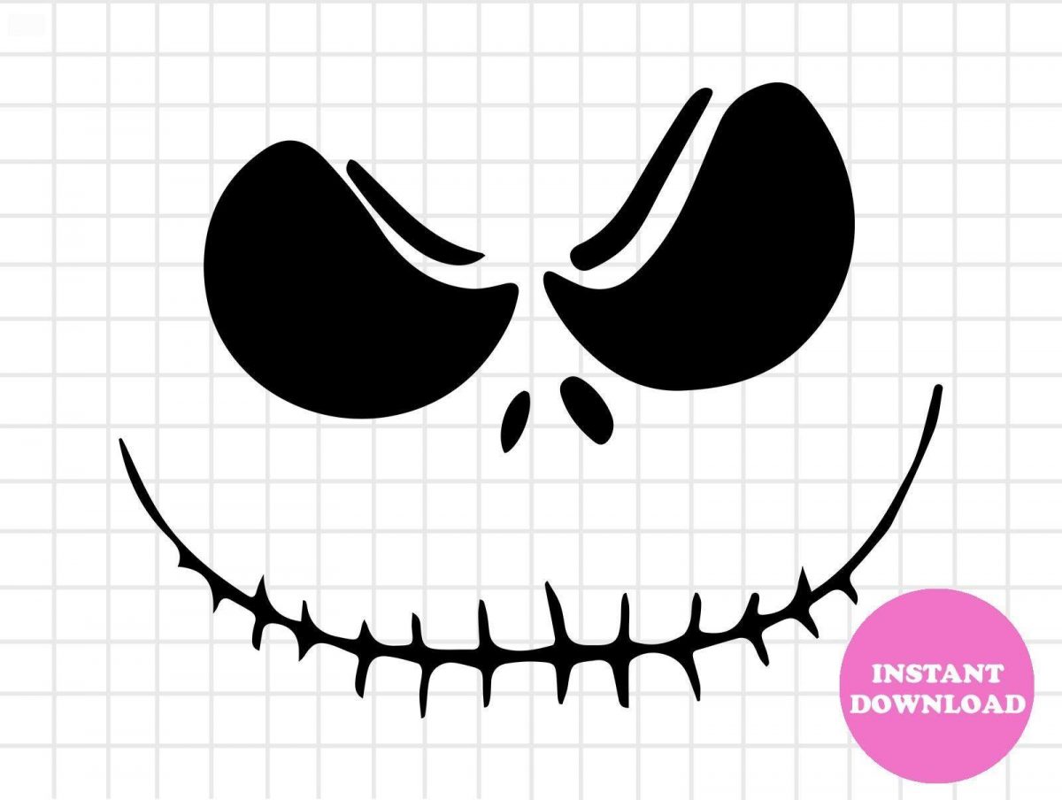 Layered Jack Skellington Face Clipart for Cricut Digital Vector Cut