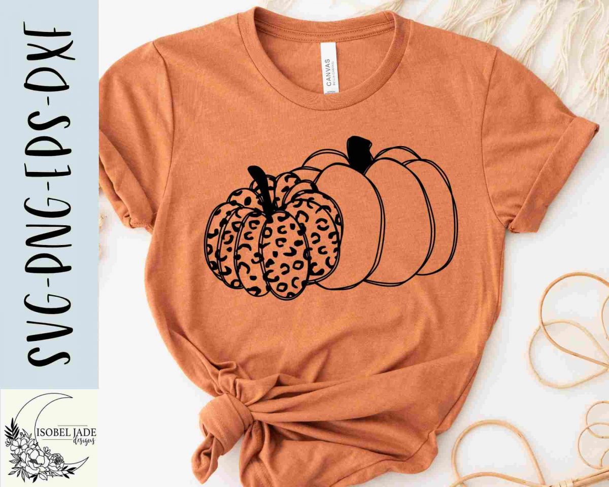 Leopard Pumpkin SVG Design for Fall Cricut Cut File with Leopard