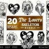 Lovebirds Bundle The Lovers Tarot Card SVG Skeleton Valentine SVG