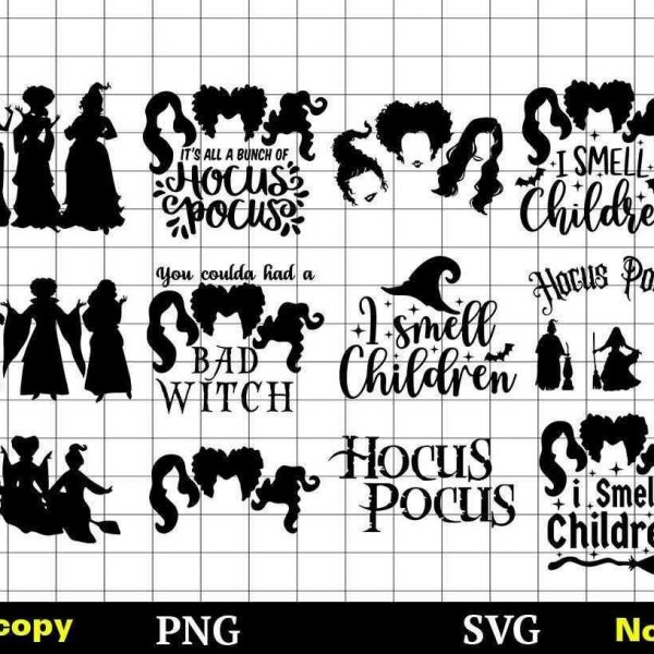 Magic Sanderson Sisters Halloween SVG Monogram Clipart Witch Hat