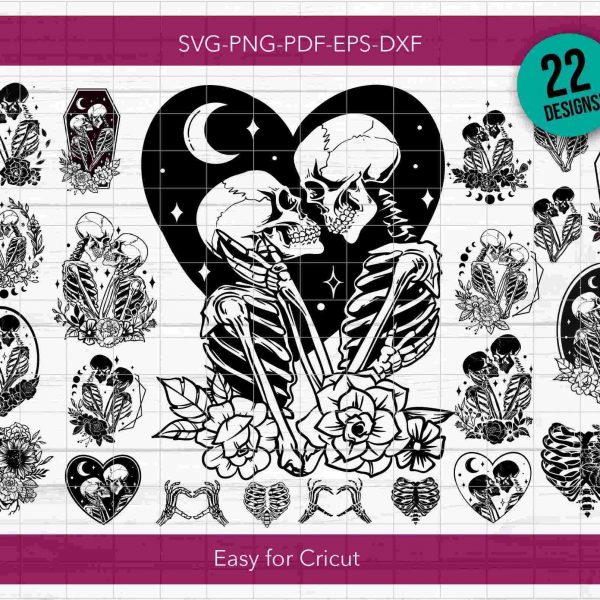 Magic Skeleton SVG Bundle Love Skull Gifts For Cricut