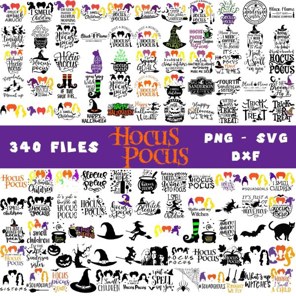 Magical Hocus Pocus SVG Pack Sanderson Sisters Witches Clipart for