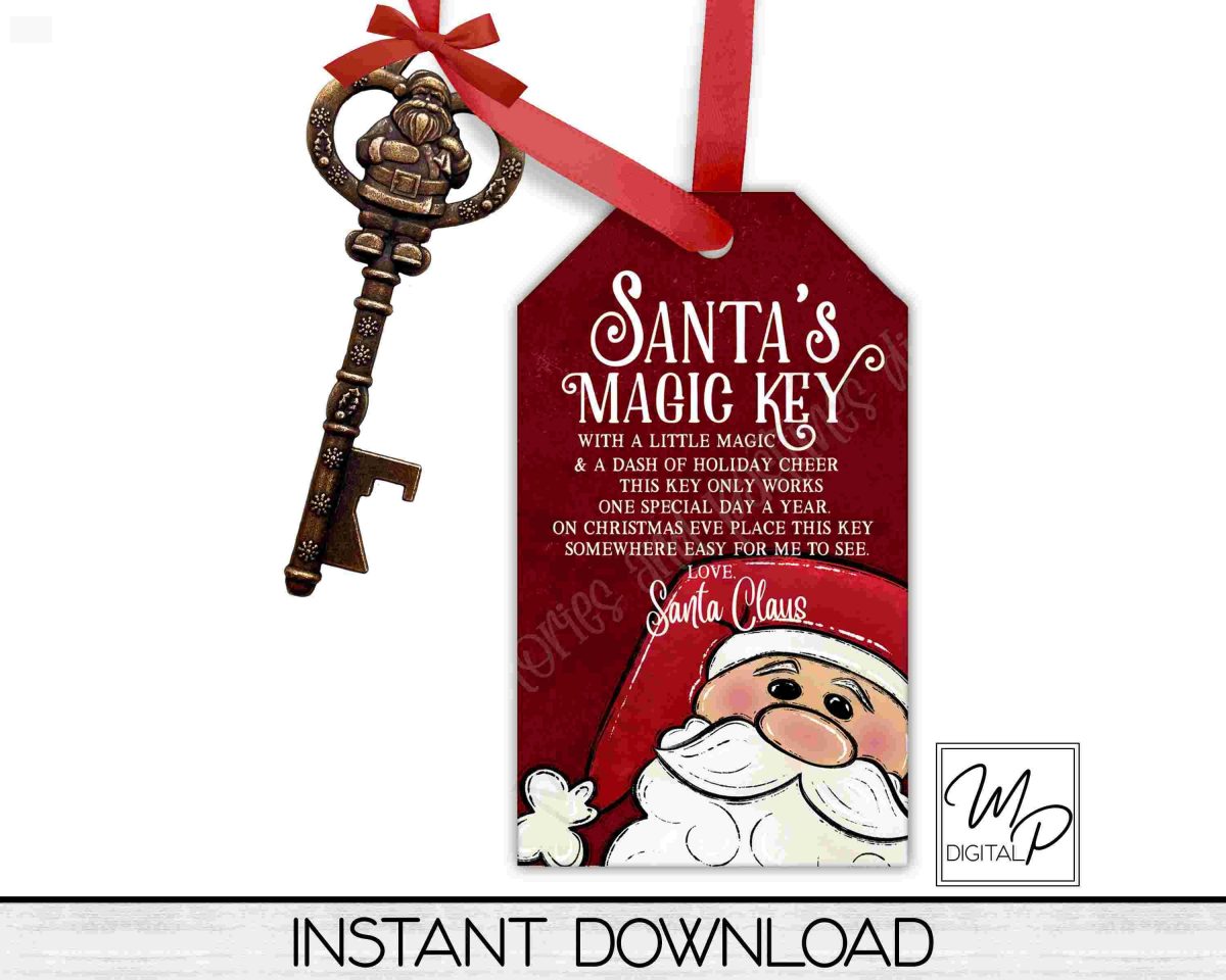 Magical Santa Key Tag SVG PNG Sublimation Design for Personal