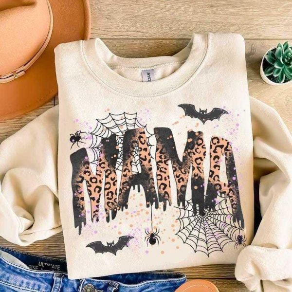 Mama Leopard Halloween PNG Spooky Season Design for Mom Shirt