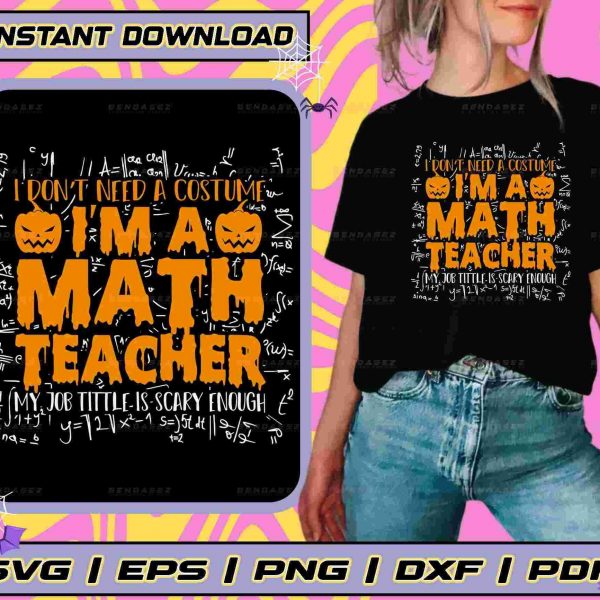 Math Teacher Halloween Costume SVGPNG for Cricut