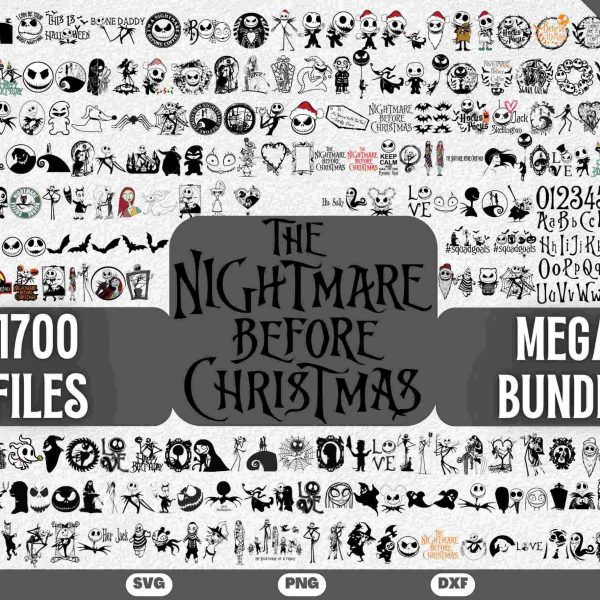 Mega Jack Skellington SVG Bundle with Jack and Sally Nightmare Before