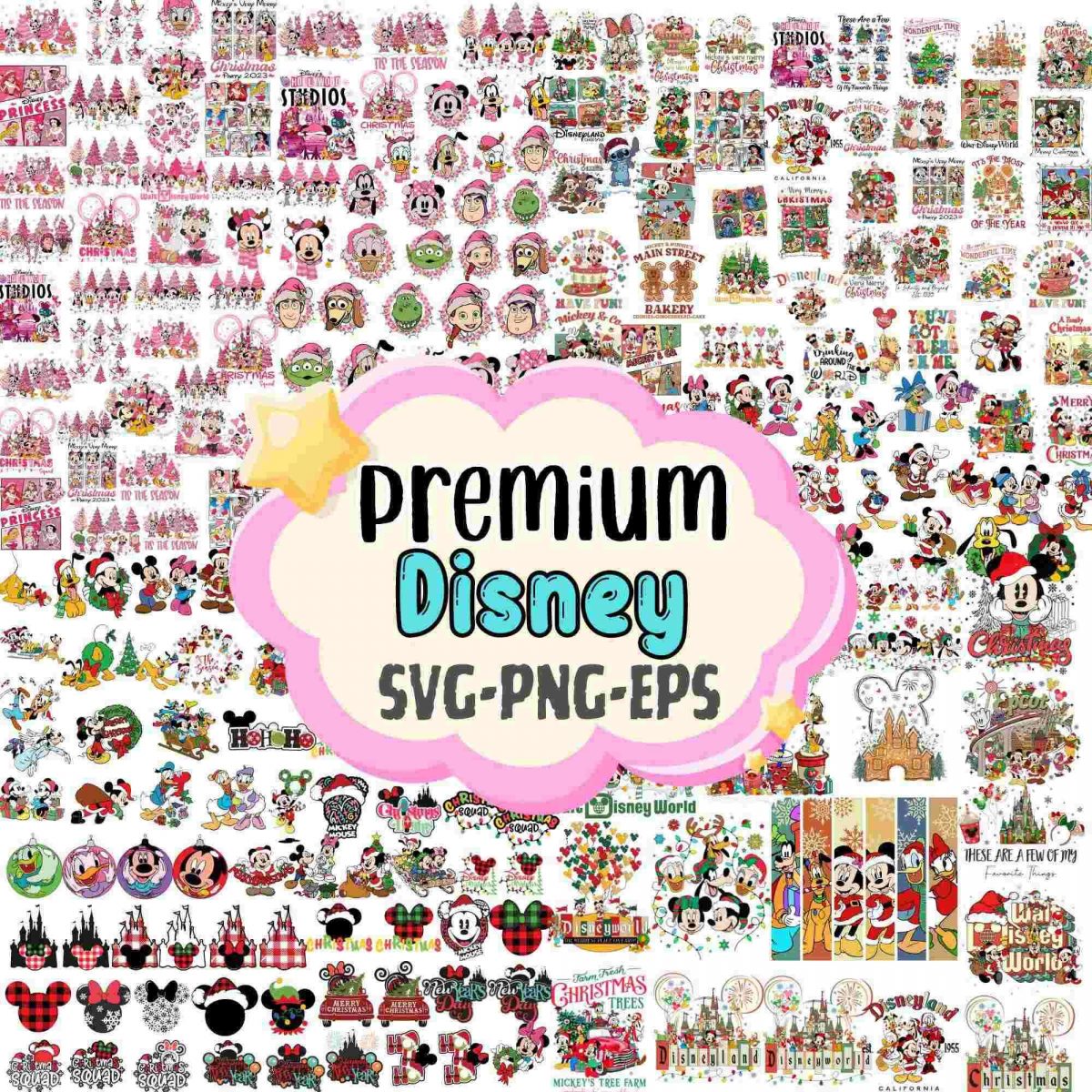 Merry Christmas SVG PNG Bundle 900 Festive Files with Mouse Friends