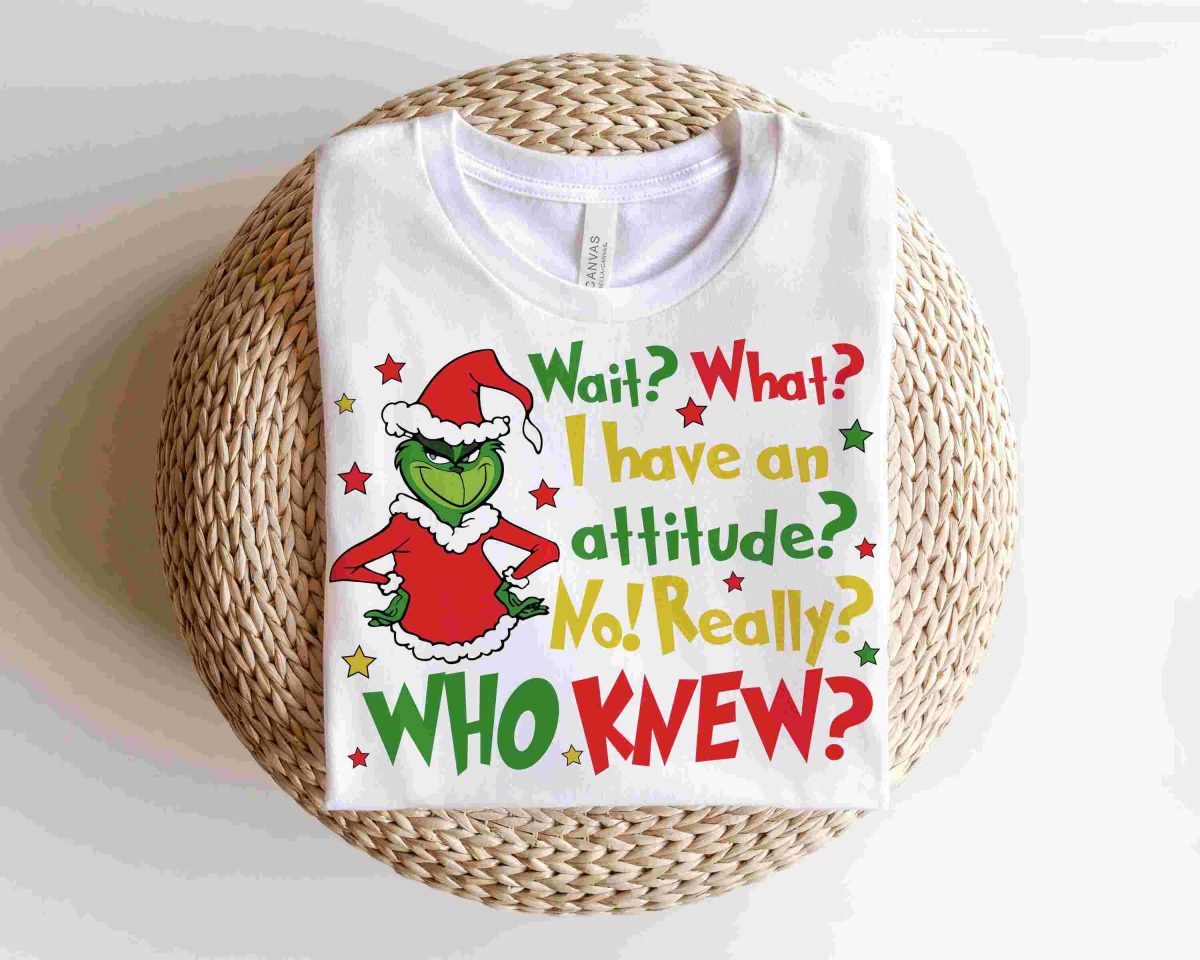 Merry Grinchmas Attitude Grinch Face SVG Christmas Movie Design