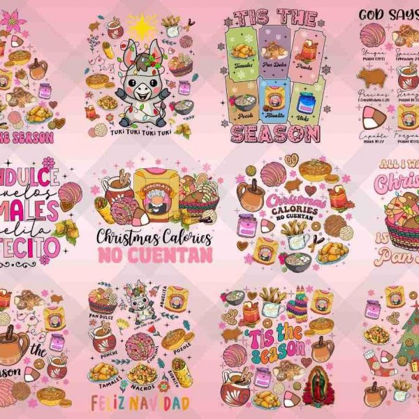 Mexican Christmas Bundle 30 SVG Designs for Pan Dulce Spanish Funny