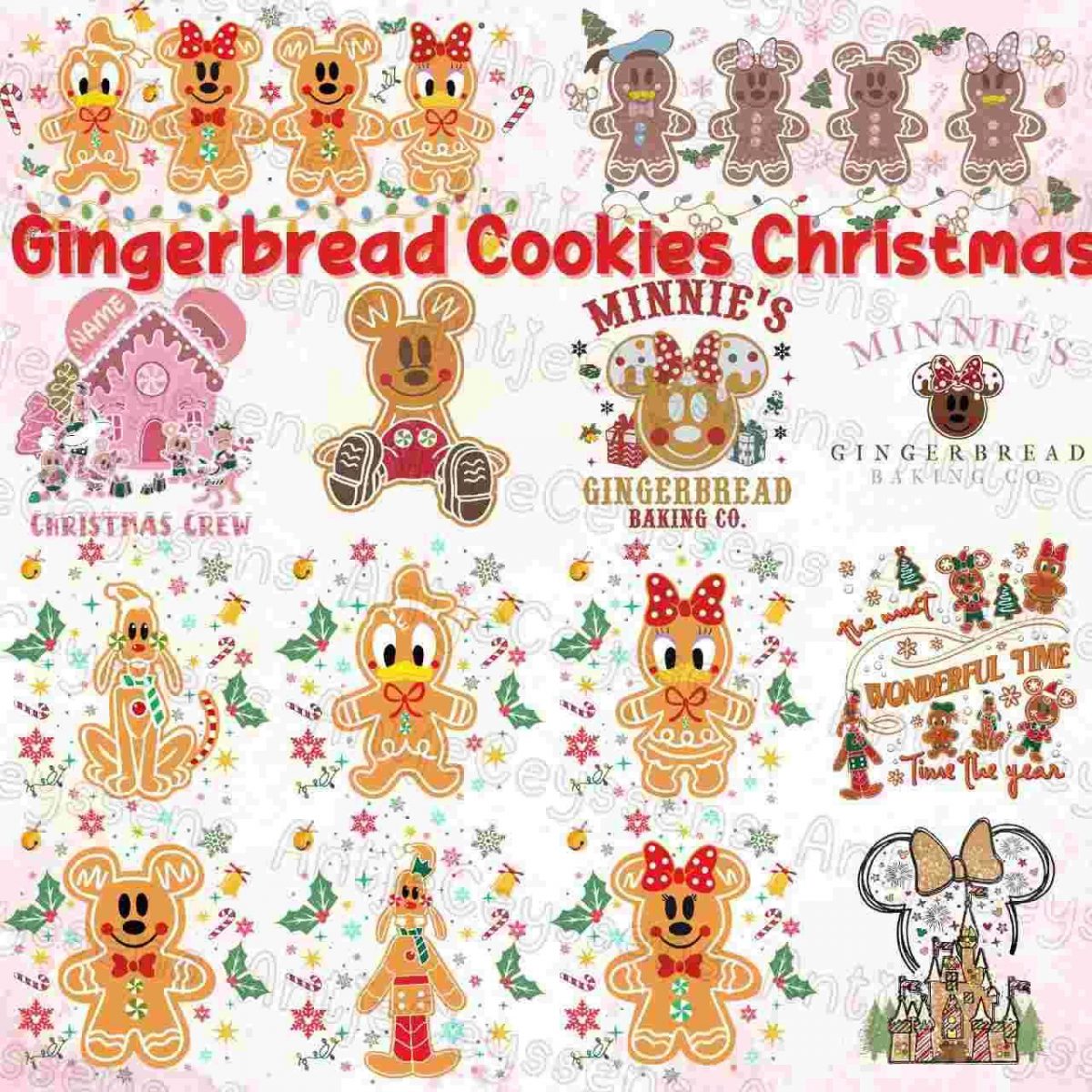 Mickey Friends Ginger Cookies Christmas Bundle Family Matching