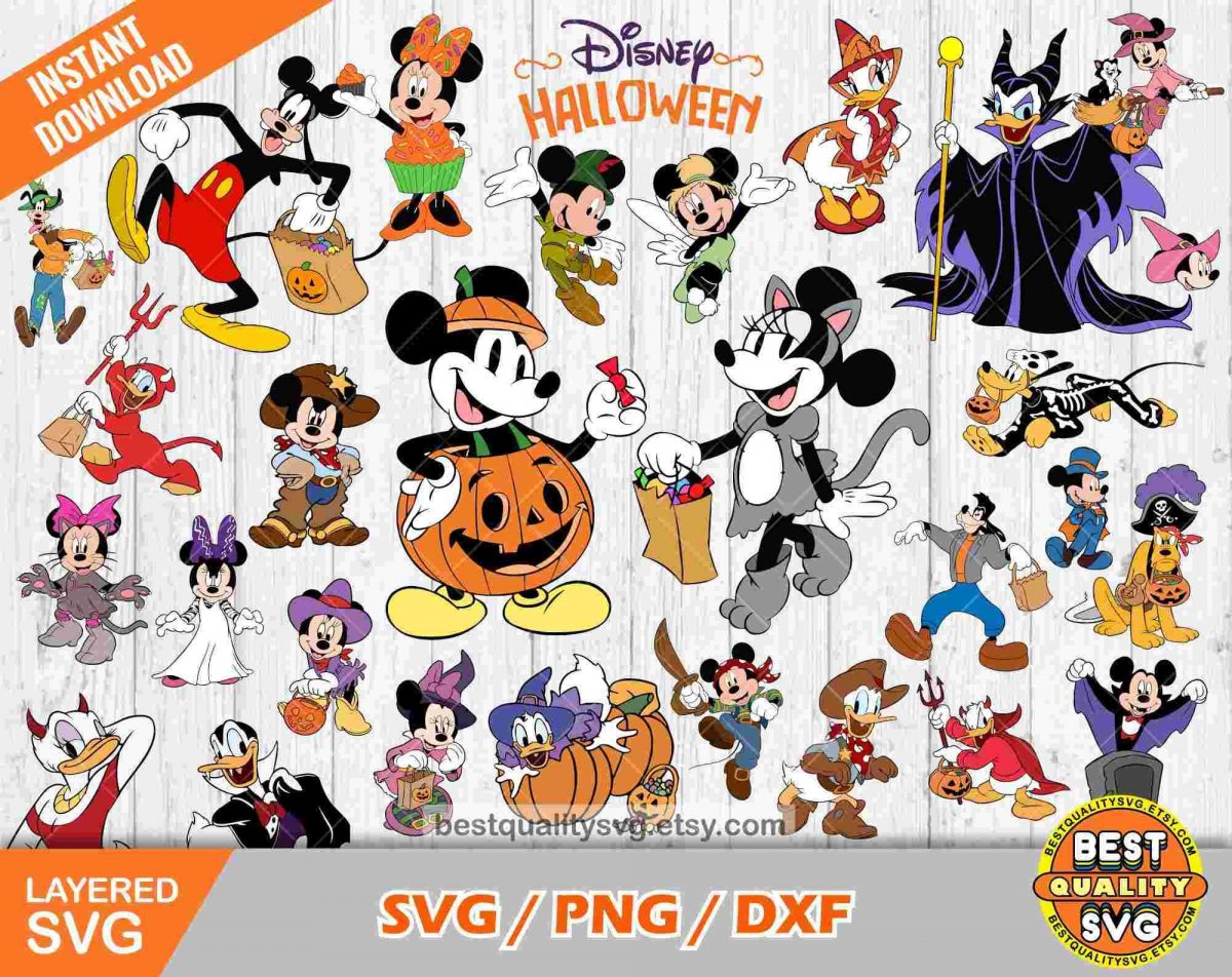 Mickey Friends Halloween Graphics Pack SVG PNG Cut Files for