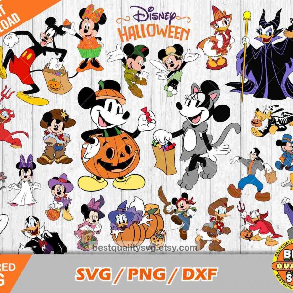 Mickey Friends Halloween Graphics Pack SVG PNG Cut Files for