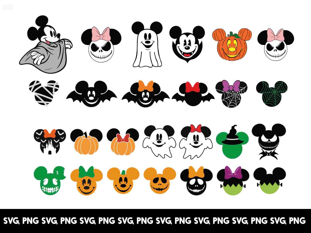 Mickey Minnie Halloween SVG for Kids Cartoon Mouse Halloween