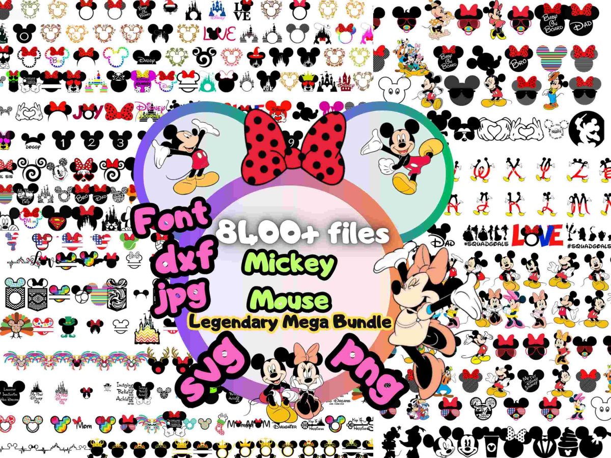 Mickey Minnie Love SVG Bundle for Cricut Valentine Mouse Clipart