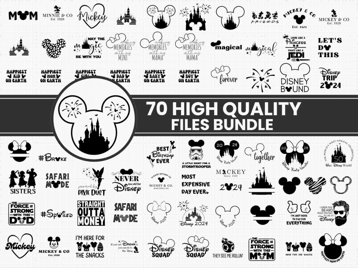 Mickey Mouse Bundle SVG PNG DXF EPS Silhouette Clipart Magicworld