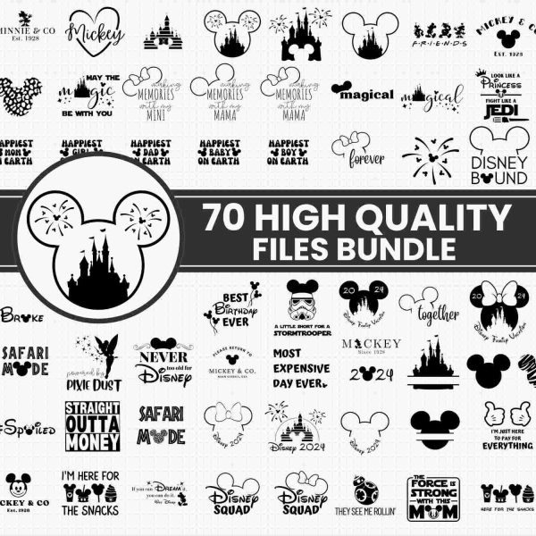 Mickey Mouse Bundle SVG PNG DXF EPS Silhouette Clipart Magicworld