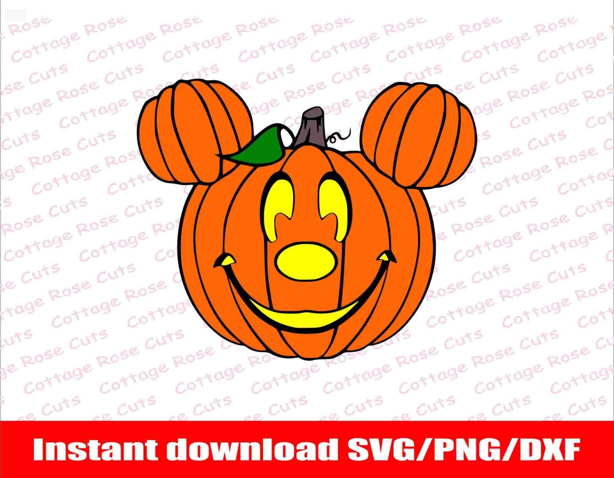 Mickey Mouse Halloween Pumpkin Head SVG Digital Cut File for Cricut