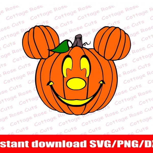 Mickey Mouse Halloween Pumpkin Head SVG Digital Cut File for Cricut