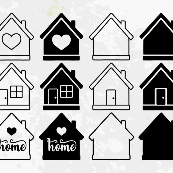 Modern House Home SVG Clipart PNG Vector Collection